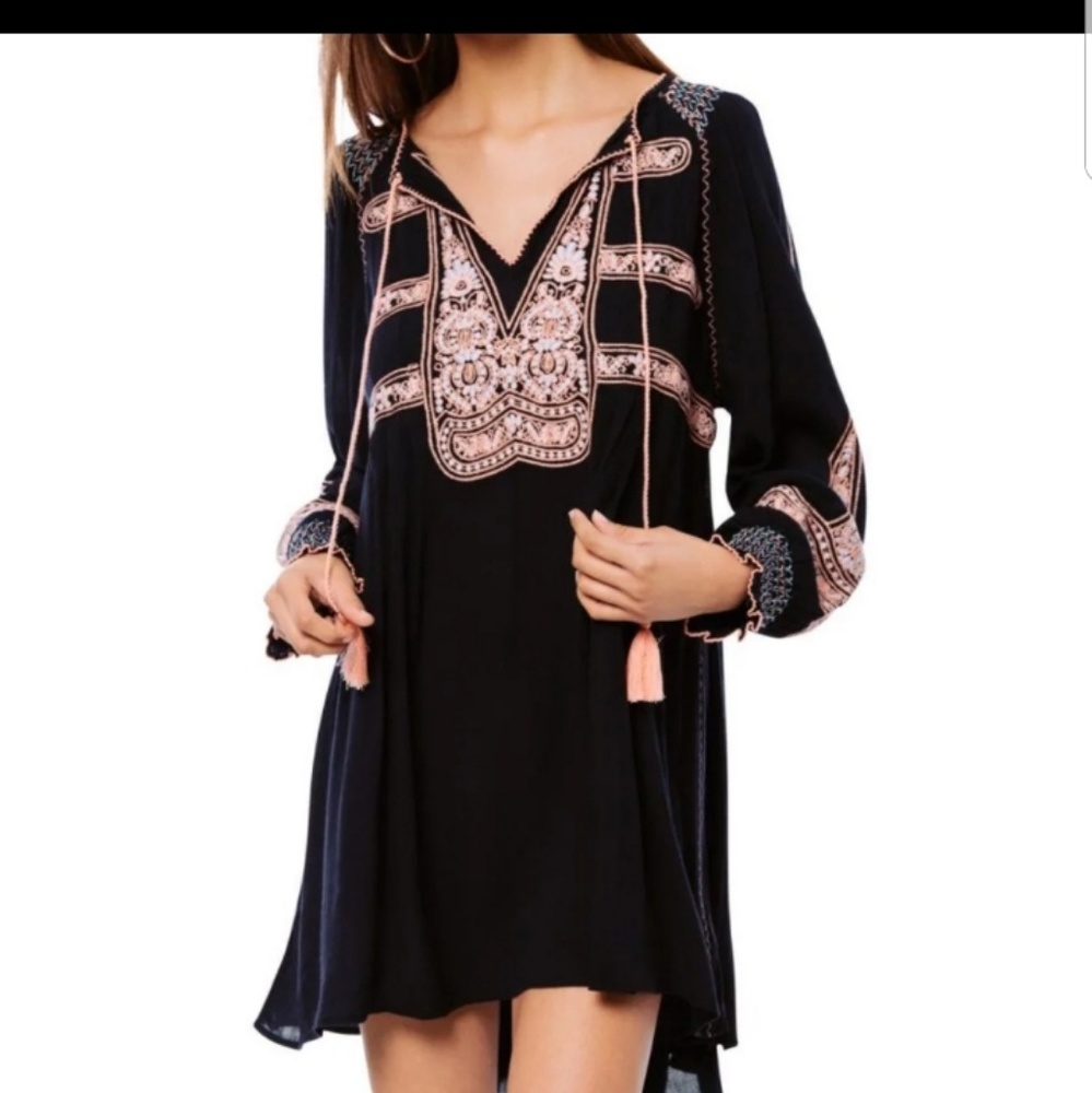 NWT Free People Wind Willow Mini Peasant Dress SM